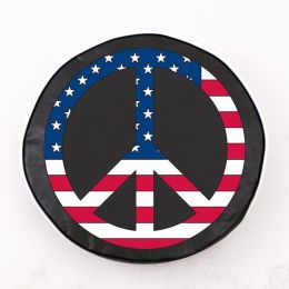 USA Peace Sign on Black Spare Tire Cover