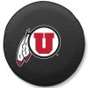 Utah Tire Cover w/ Utes Logo - Black Vinyl