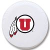 Utah Tire Cover w/ Utes Logo - White Vinyl