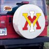 Virginia Military Institute Tire Cover w/ Military Logo - White Vinyl