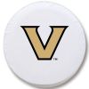 Vanderbilt Tire Cover w/ Commodores Logo - White Vinyl