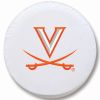 Virginia Tire Cover w/ Cavaliers Logo - White Vinyl