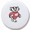 Wisconsin Tire Cover w/ Badgers Logo - White Vinyl