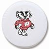 Wisconsin Tire Cover w/ Badgers Logo - White Vinyl