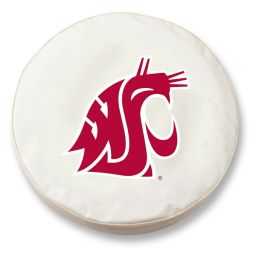 Washington State Tire Cover w/ Cougars Logo - White Vinyl