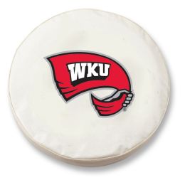 Western Kentucky Tire Cover w/ Hilltoppers Logo - White Vinyl