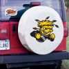 Wichita State Tire Cover w/ Shockers Logo - White Vinyl