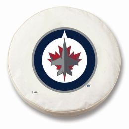 Winnipeg Tire Cover w/ Jets Logo - White Vinyl