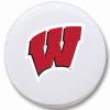 Wisconsin Tire Cover w/ Badgers W Logo - White Vinyl