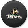 Wright State Tire Cover w/ Raiders Logo - White Vinyl