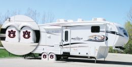 Auburn RV Tire Shade w/ Tigers Logo - White Vinyl