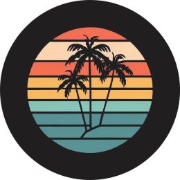 Three Palms in Sunset Spare Tire Cover