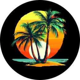 Tropical Palm Trees w/ Sunset Spare Tire Cover