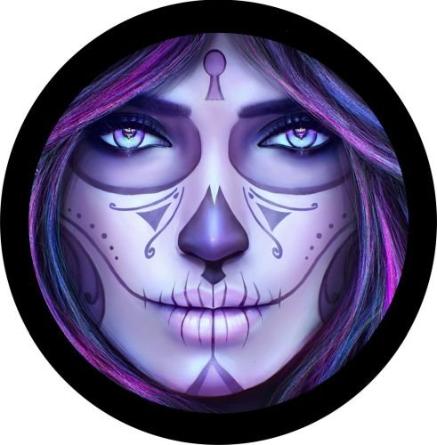thumbnail image 2 of Pirate Girl Skull Spare Tire Cover Fits 26.5-28.5 Inch R15 ZW1018G3 2 of 4