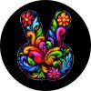 Floral Peace V Sign Spare Tire Cover