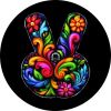 Floral Peace V Sign Spare Tire Cover