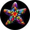 Floral Starfish Spare Tire Cover