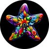 Floral Starfish Spare Tire Cover