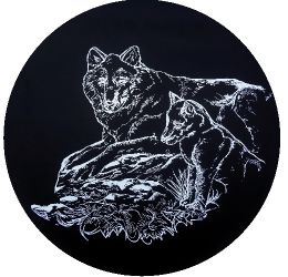 Wolf Outline Spare Tire Cover