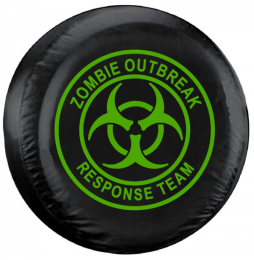 Zombie Outbreak Green Jeep Spare Tire Cover