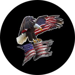 Eagle Tattered Flag Spare Tire Cover