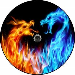 Fire and Ice Dragons Spare Tire Cover - Backup Camera Ready