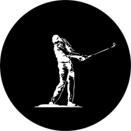 Golf Swing Spare Tire Cover on Black Vinyl