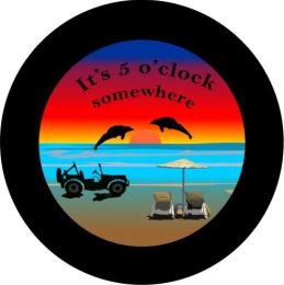 Black Jeep 5 O'Clock Somewhere Spare Tire Cover