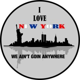 I Love New York Tire Cover on Black Vinyl