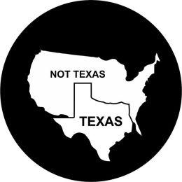 Texas - Not Texas Tire Cover on Black Vinyl