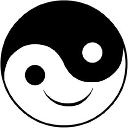 Smiling Yin Yang White Spare Tire Cover