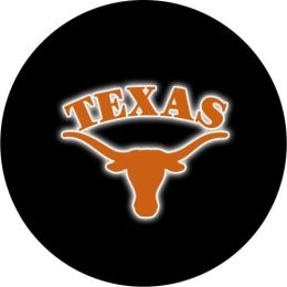 Texas Longhorns Tire Cover on Black Vinyl