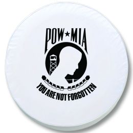 POW-MIA Tire Cover - White Vinyl
