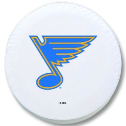St Louis Tire Cover w/ Blues Logo - White Vinyl
